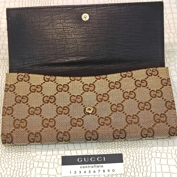 Very Rare Beautiful GUCCI GG Canvas Horsebit Continental Long Flap Wallet - Picture 8 of 16